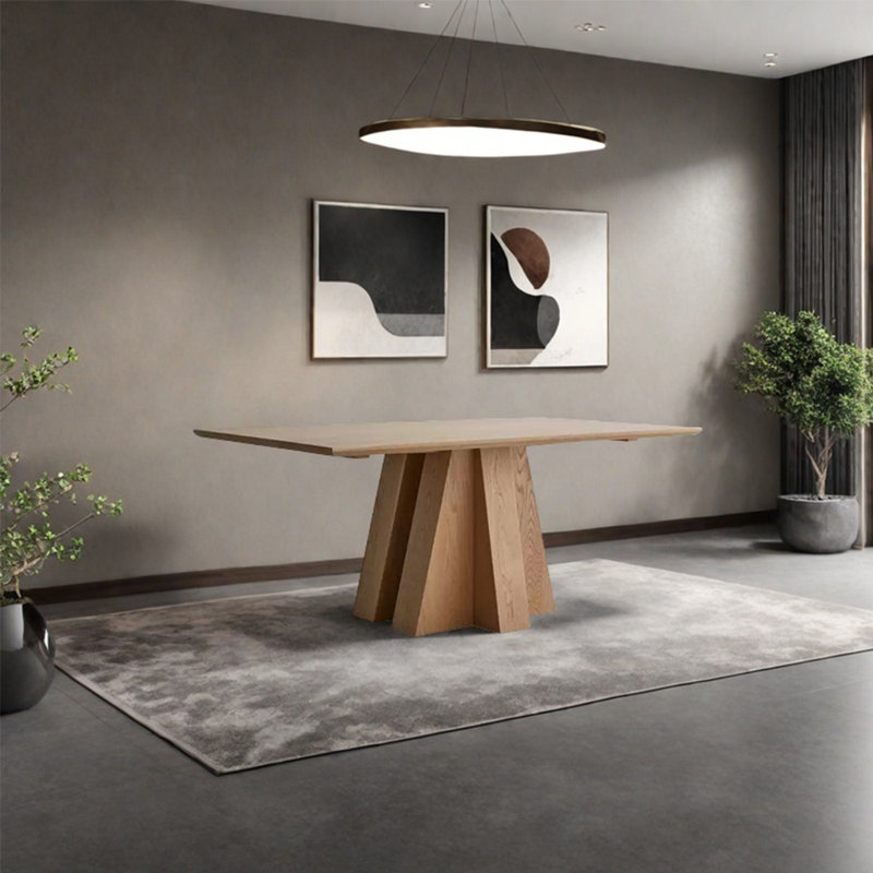Table de salle à manger simple en bois de frêne, H 29,53 po x L 55,12 po x l 31,5 po