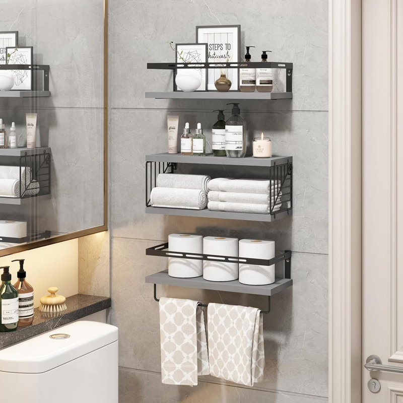Valmer Bathroom Shelves, Gray