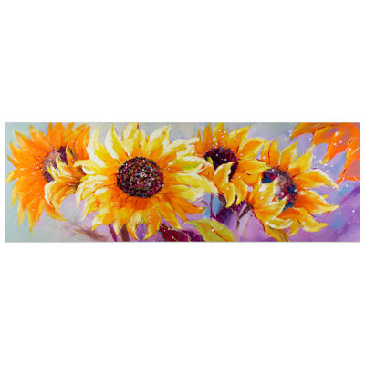 Symphony of Sunflowers - No Frame Panoramic Painting on Canvas