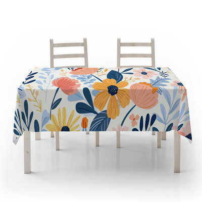 Premium Tablecloth (55 x 87 inches), 50% Cotton / 50% Polyester, Machine Washable & Ironable | Durable, Tumble Dryer Safe, Elegant Design for Dining Room & Special Occasions, Versatile & Easy Care