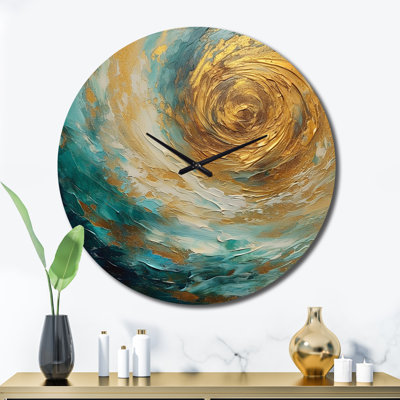 Horloge murale spirales abstraites Golden Ocean