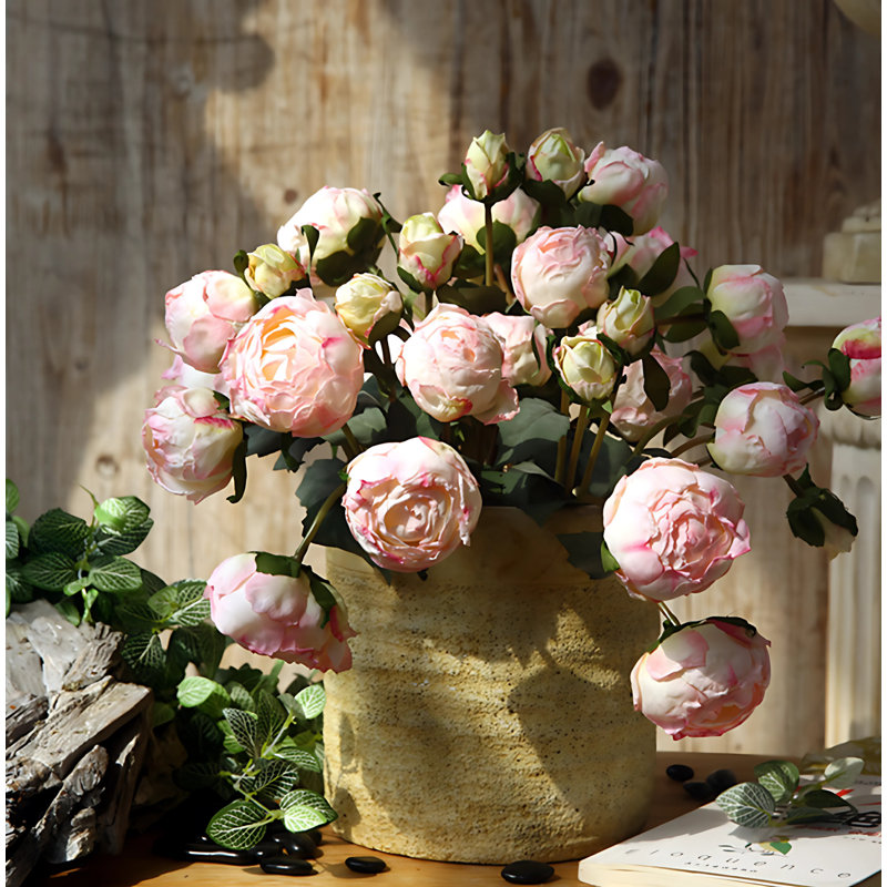 Pivoines séchées | Mariage artificiel 9 tiges | Décoration intérieure | Cadeaux | Fleurs décoratives, Rose