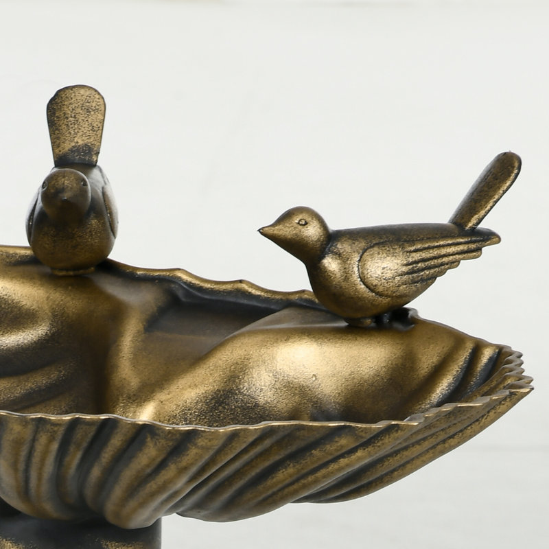 Plastic Stake Birdbath, Bronze Tone