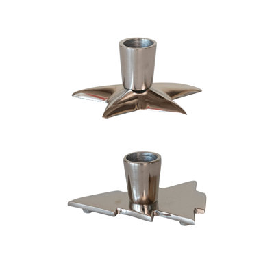Aluminum Tree Star Taper Candle Holder