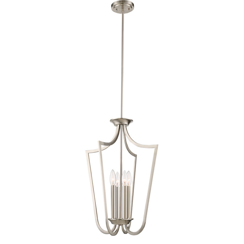 Alejandre 4 - Light Lantern Pendant, Brushed  Nickel