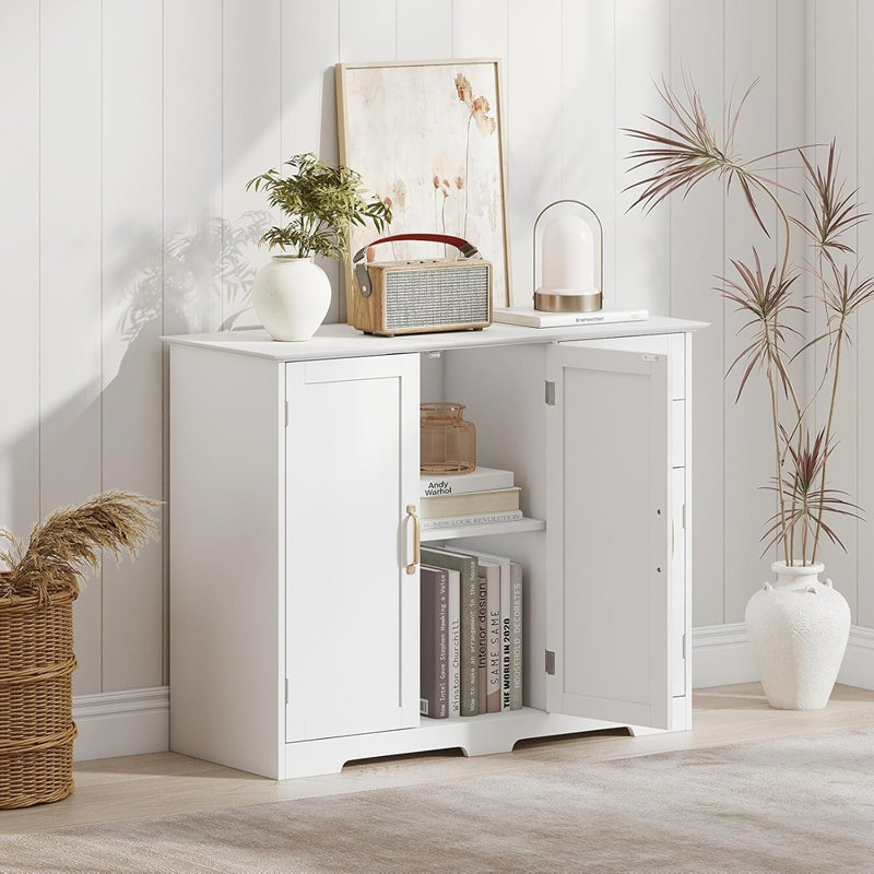 Buffet avec buffet blanc et moderne avec 2 tiroirs, 3 portes, tablette réglable et station de café pour la cuisine, le salon ou le vestibule