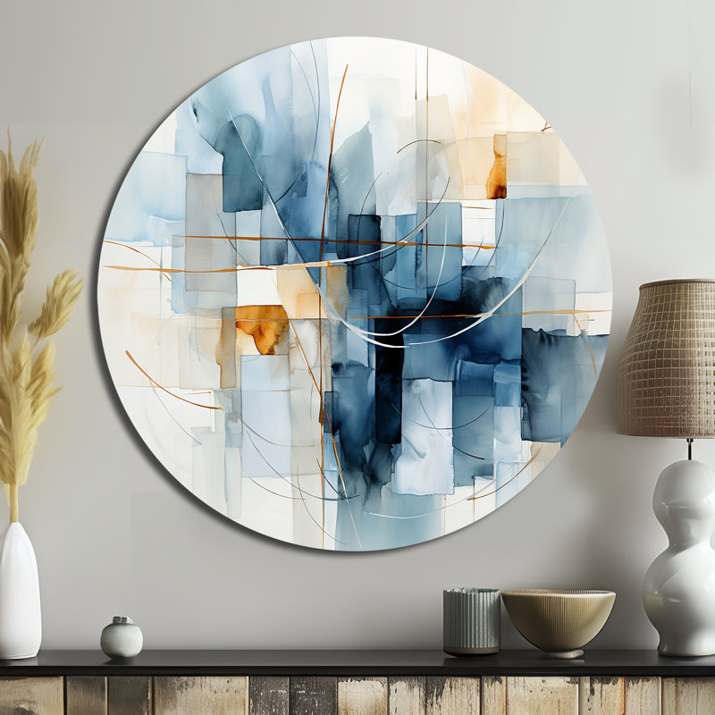 Comegno - Art abstrait rond en métal, H 23 po x l 23 po 