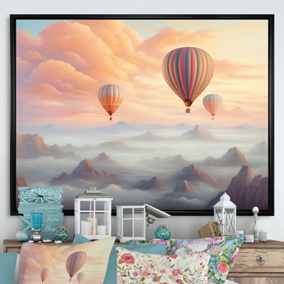 Pink Hot Air Ballon Ethereal II - Transportation Canvas Wall Art