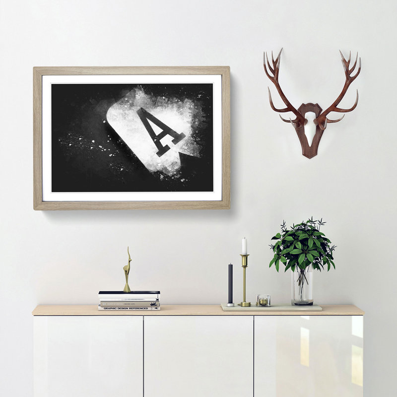 The Ace of Spades - Framed Print, 24cm H x 33cm W x 2cm D, Oak Framed