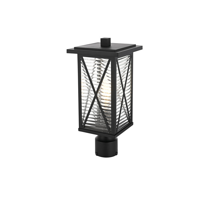 Lampadaire d'extérieur noir Amiriah 16 pouces