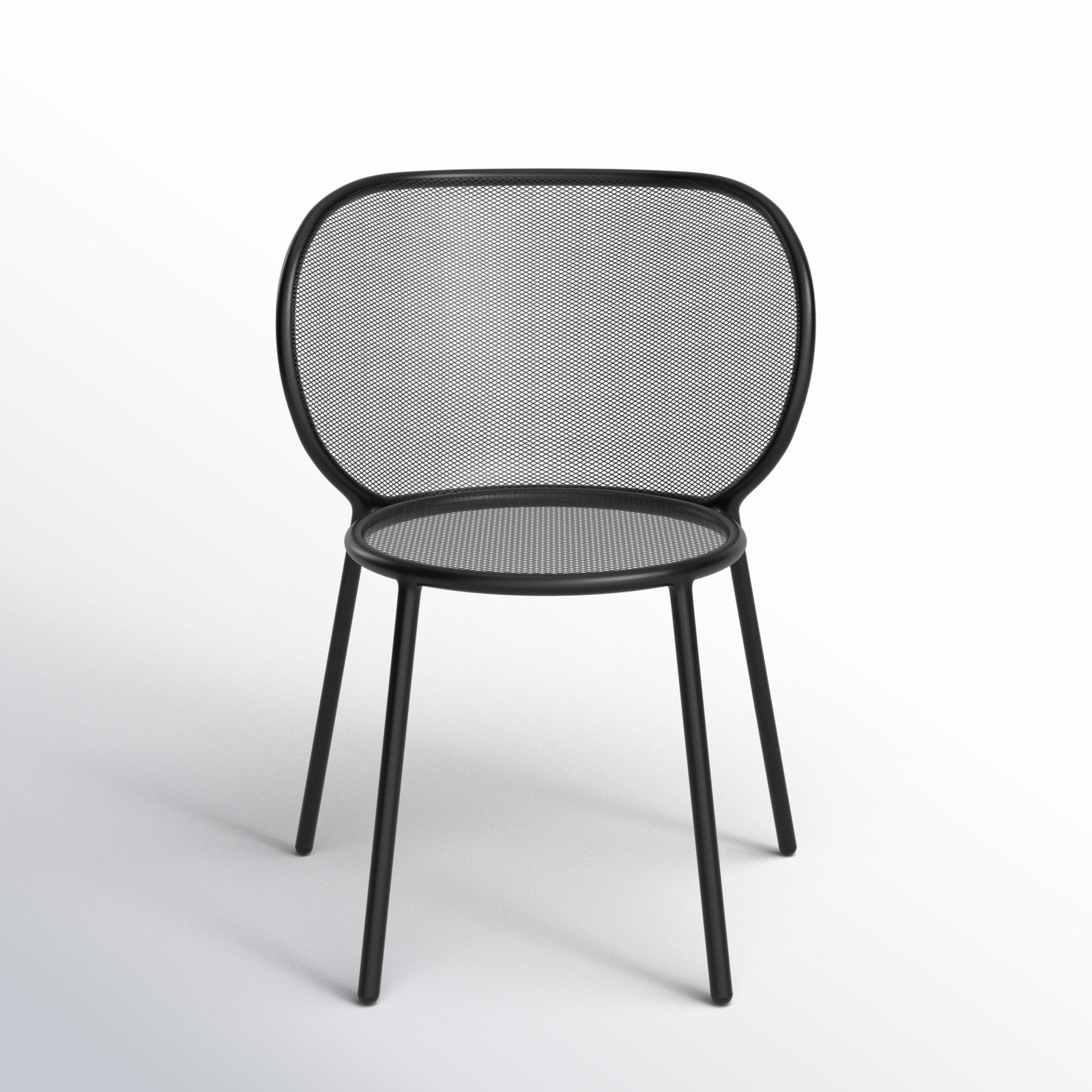 Abberton Premium All-Weather Wicker Outdoor Stacking Dining Side Chair, Black