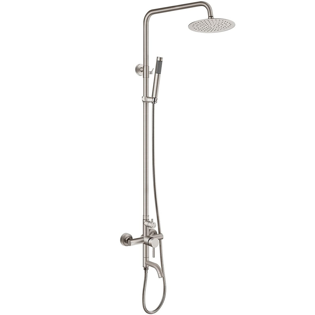 Keoni Triple Function Outdoor Shower with Single Lever Handle Stainless Steel AquaStyle 