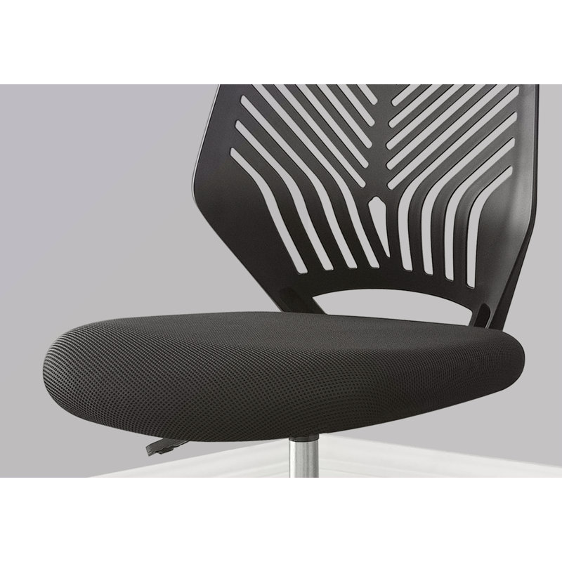Chaise de bureau, hauteur réglable, pivotante, ergonomique, bureau d'ordinateur, bureau, juvénile, filet noir, métal noir, contemporain, moderne
