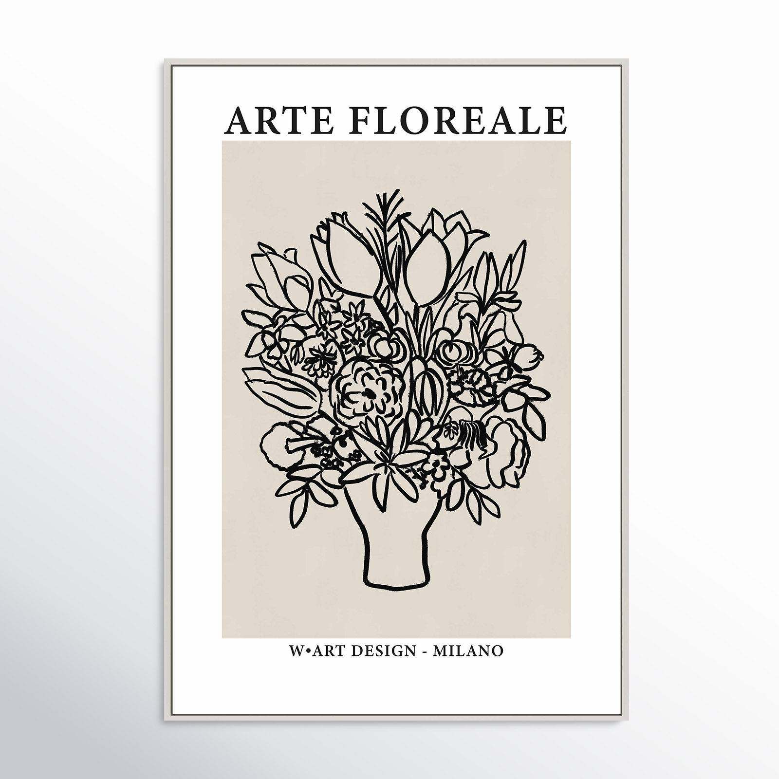 Arte Floreale 1 by Romina Gadler, White Canvas Framed, 20" H x 14" W