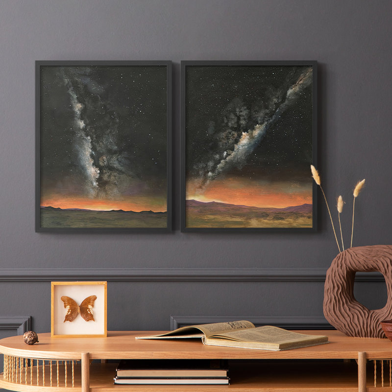 «Milky Way Exposure I», reproduction encadrée de qualité supérieure - prête à être accrochée - aucun clou requis - aucun clou requis