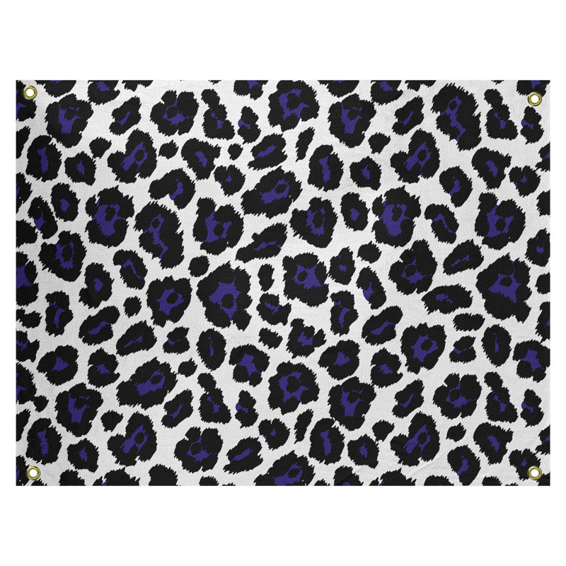 Tapisserie de football en polyester Baltimore, H 26 po x l 36 po, Blanc / noir / mauve