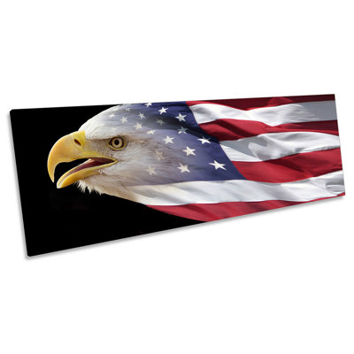 Eagle US Stars Stripes - Wrapped Canvas Panoramic Art Prints
