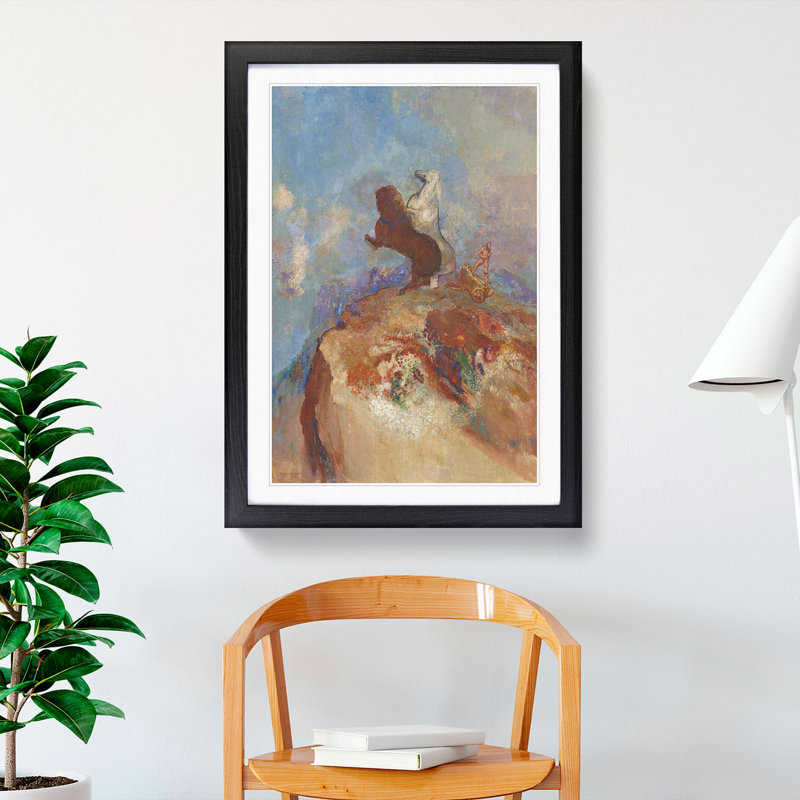 Apollo by Odilon Redon - Picture Frame Painting, 36cm H x 27cm W x 2cm D, Black Framed