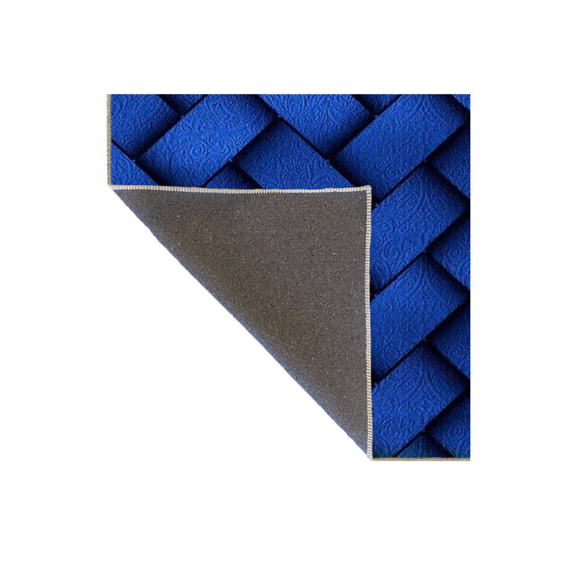 Tapis bleu à motif géométrique lavable à la machine, Sous-tapis rectangulaire 3 pi 11 po x 5 pi 11 po i