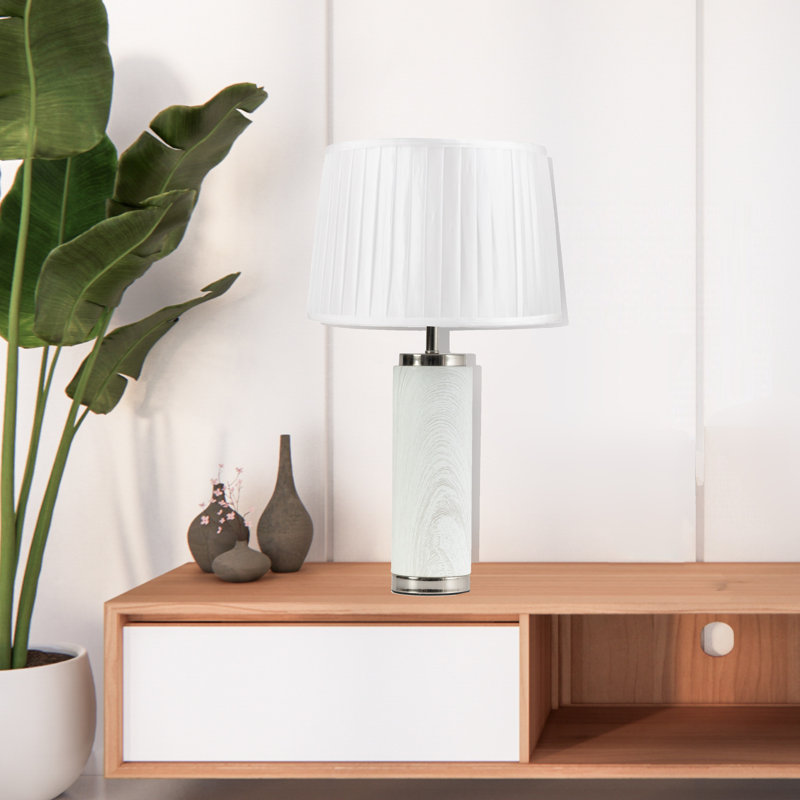 Asghar Metal Table Lamp, Ivory, Grey