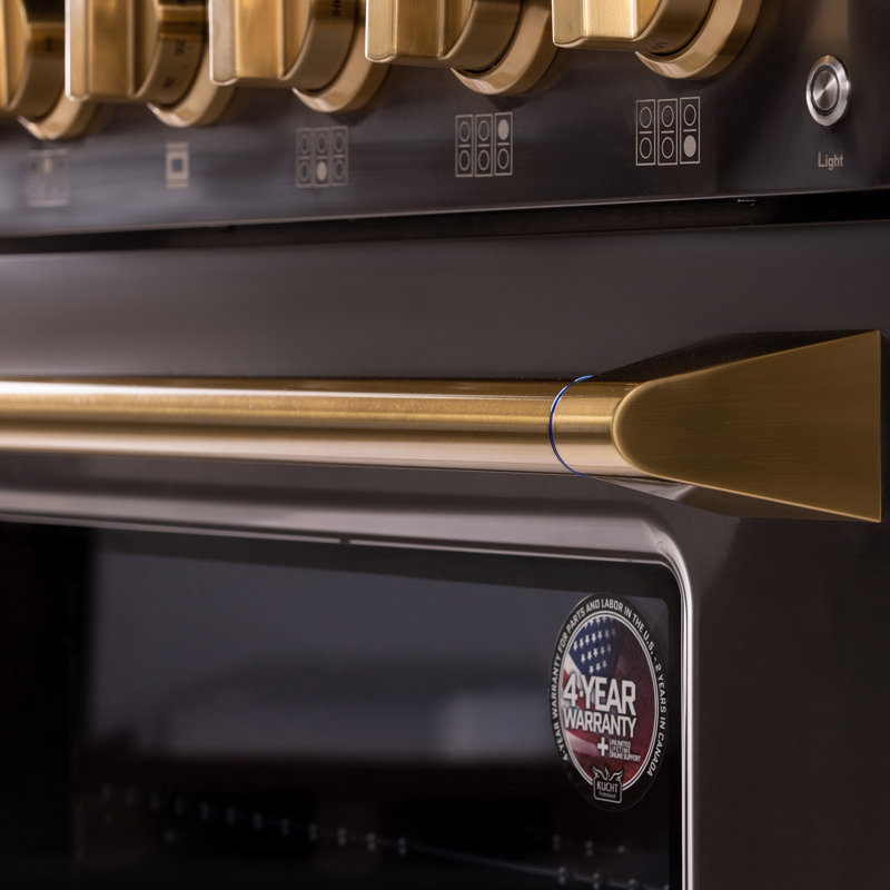 KUCHT Gemstone Professional 36 in. 5.2 cu. ft. Range with Sealed Burners and Convection Oven in Titanium Stainless Steel