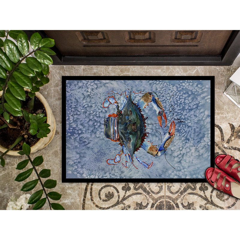 Tapis de porte d’intérieur anti-dérapant crabe, Rectangle 2 pi x 3 pi