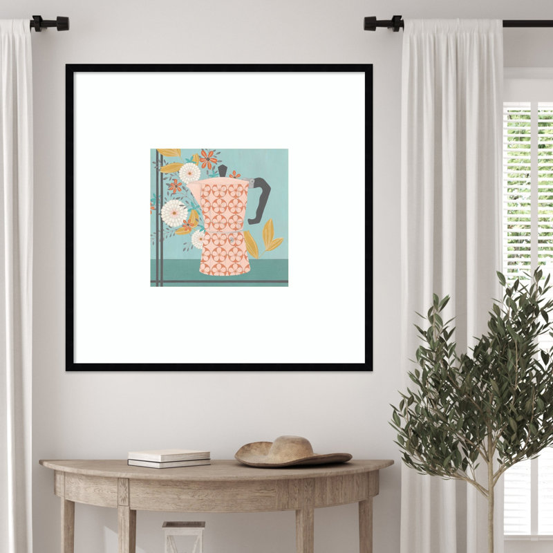 «Whimsical Kitchen No. 1» par June Erica Vess, reproduction d'art encadrée sur bois, 31 x 31, Noir Svelte