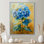 Rétro fleur d'hortensia bleu et jaune - salon d'art mural hortensia