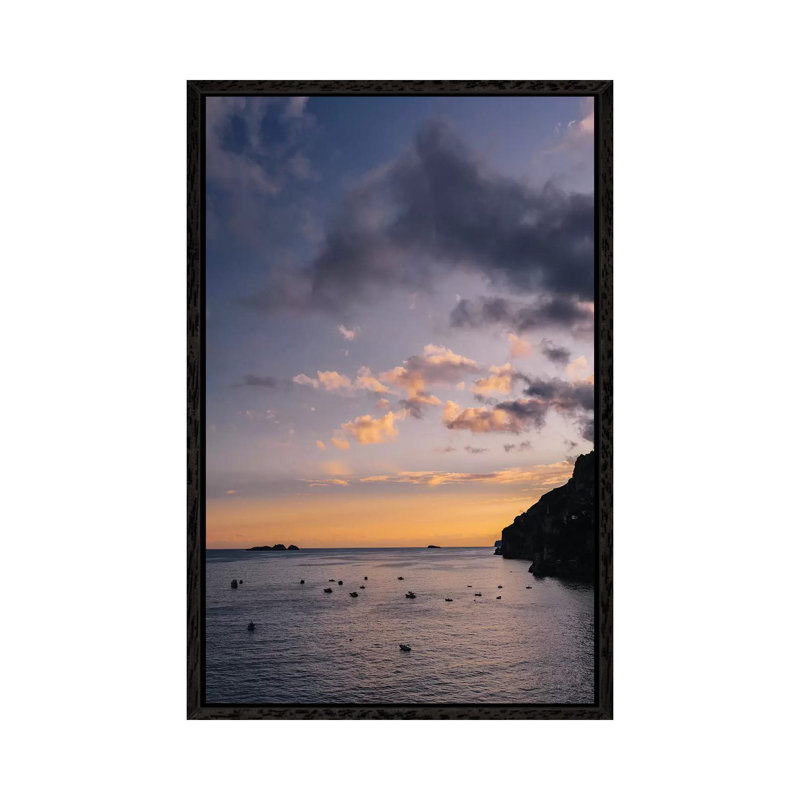 Amalfi Coast Sunset II 1 Piece Wall Art on Canvas, 66.04cm H x 45.72cm W x 3.81cm D, Black Framed
