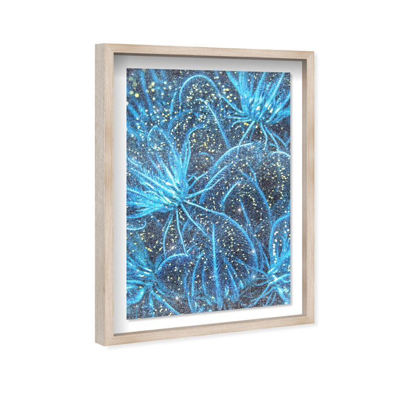 Neon Garden Print by Oliver Gal, 37.5"H x 25.5"W, Natural Oak Shadowbox