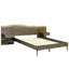 Grand lit plateforme Live-Edge Inspired avec tables de chevet intégrées et tête de lit enchanteresse brune au fini foncé