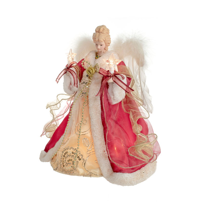 12'' Handmade Fabric Lighted Tree Topper