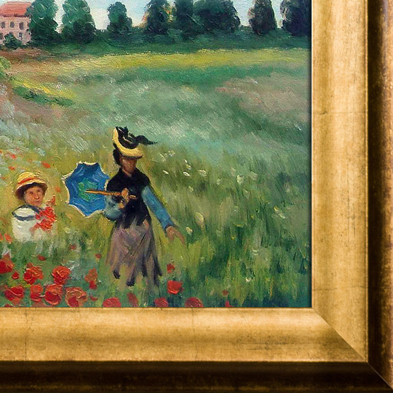 «Poppy Field in Argenteuil» par Claude Monet, peinture sur toile encadrée, H 21 po x l 25 po x P 2 po, Or athénien