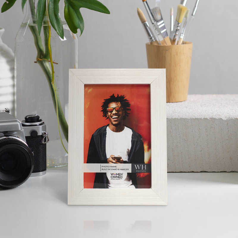 Cadre photo en bois Apolline, 6 po x 8 po, Blanc