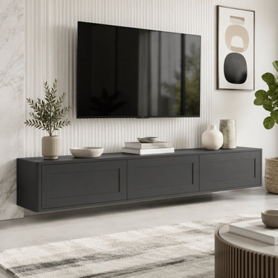 Meuble télé flottant, étagère murale avec lumières DEL