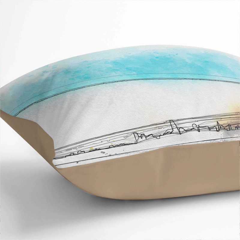 Abstract Square Cushion, 55cm H x 55cm W x 20cm D, Stone