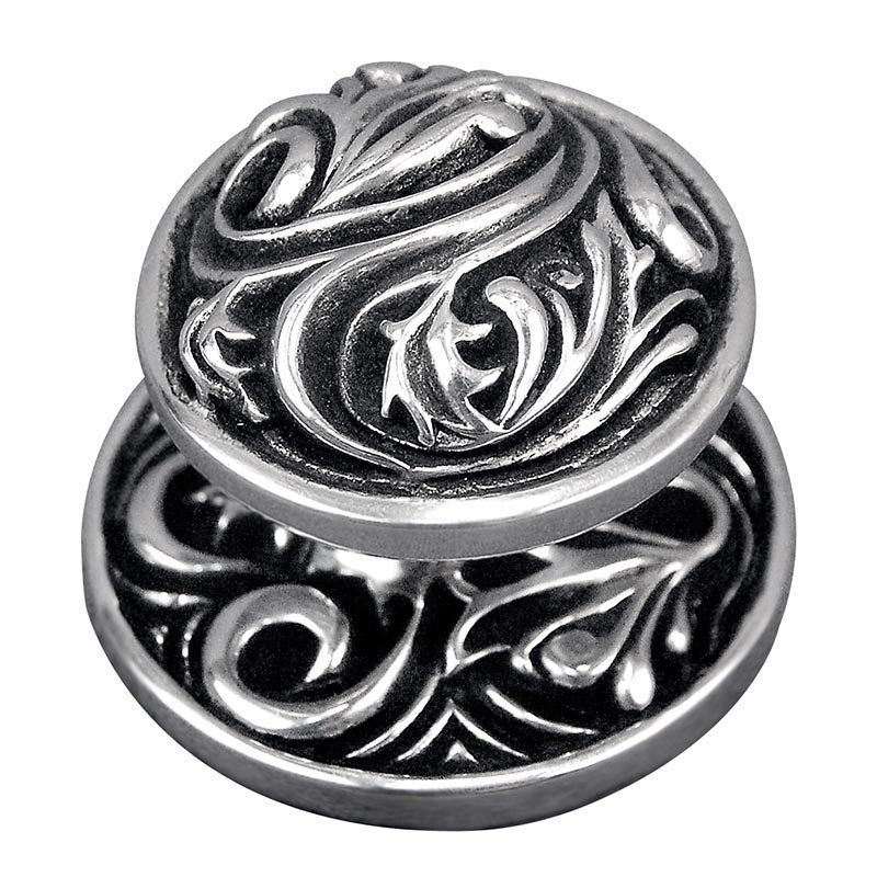 Liscio Mushroom Knob, Antique Silver