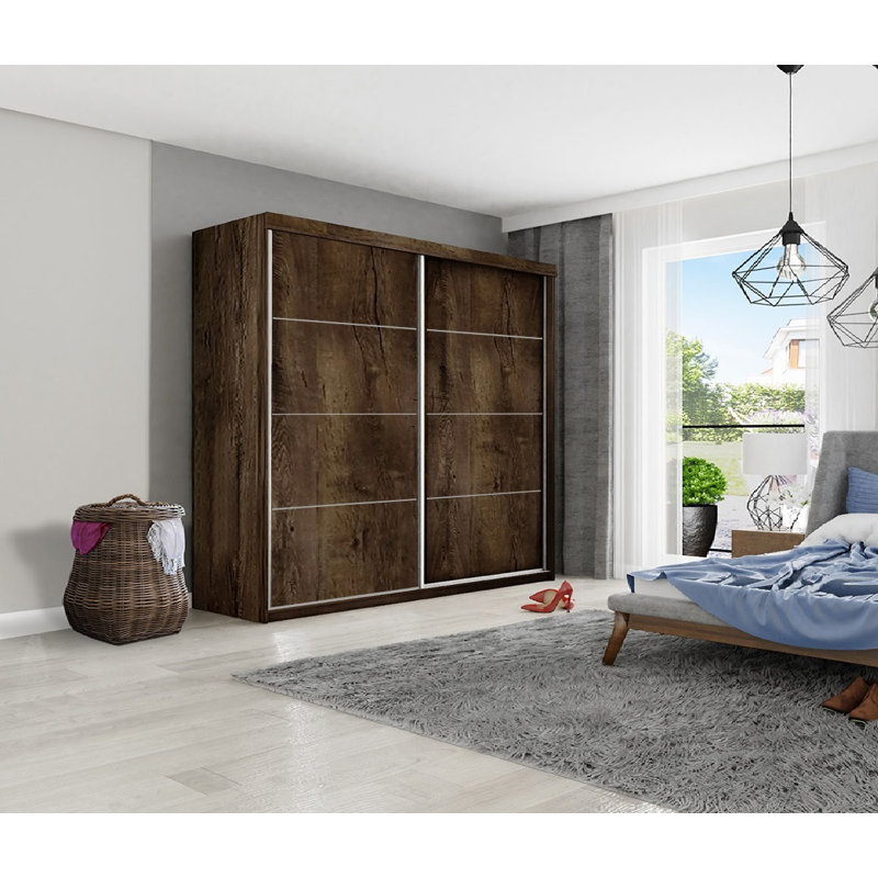 Maleeny Solid + Manufactured Wood Wardrobe, Walnut
