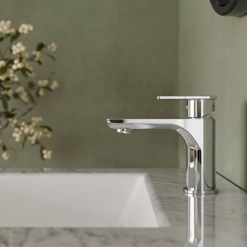 Single Hole Bathroom Faucet with Drain Assembly, Single Handle Bathroom Sink Faucet, Chrome