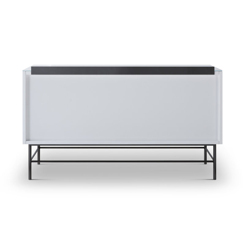 Nicholls 110cm Sideboard, Matt White/Brushed Brass