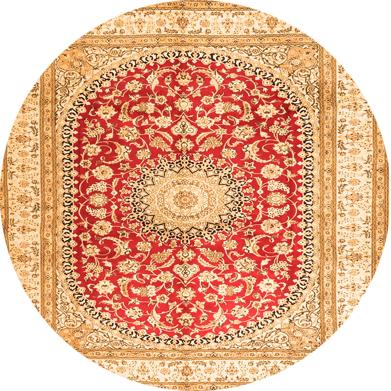 Babrak Chenille Floral Indoor Rug, Round 7'
