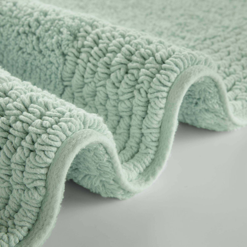 Tapis pour salle de bain réversible 100% coton 24 GSM 36 "bleu, L 44 po x l 24 po, Vert