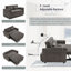 Canapé-lit convertible en velours de 55 po CREST avec dossier réglable, ports USB, rangement latéral et 2 coussins - gris-884138986
