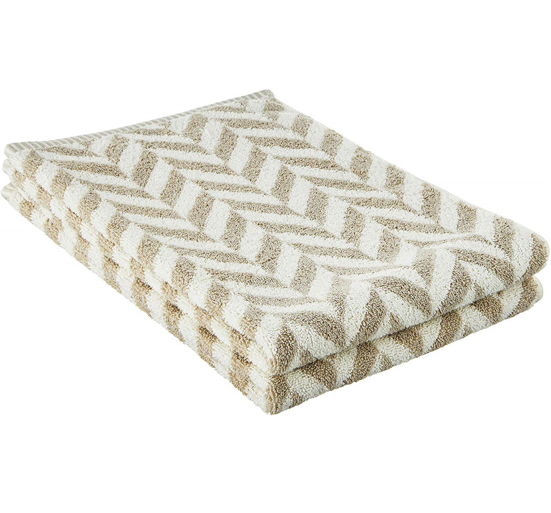 Schlueter Versailles Design Soft Highly Absorbent Super 2 Piece 100% Cotton Hand Towel Set (Set of 2) Corrigan Studio® 