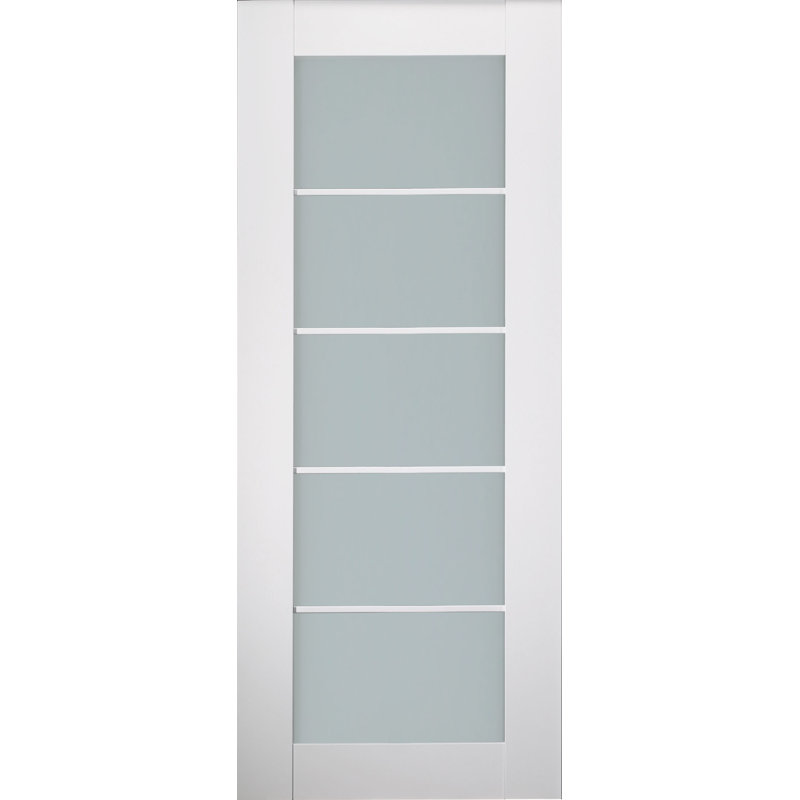 Polar White Frosted Glass Modern Interior Door Slab