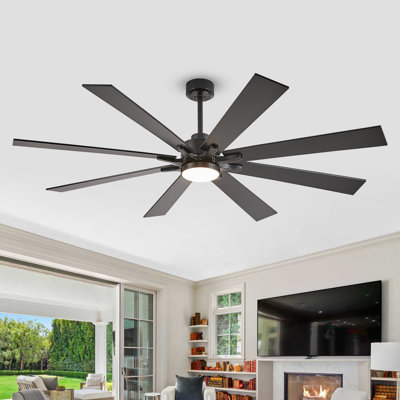 Smart & Remote Controlled 8 Blade Ceiling Fan With Light For Indoor And CoveredOutdoor Use