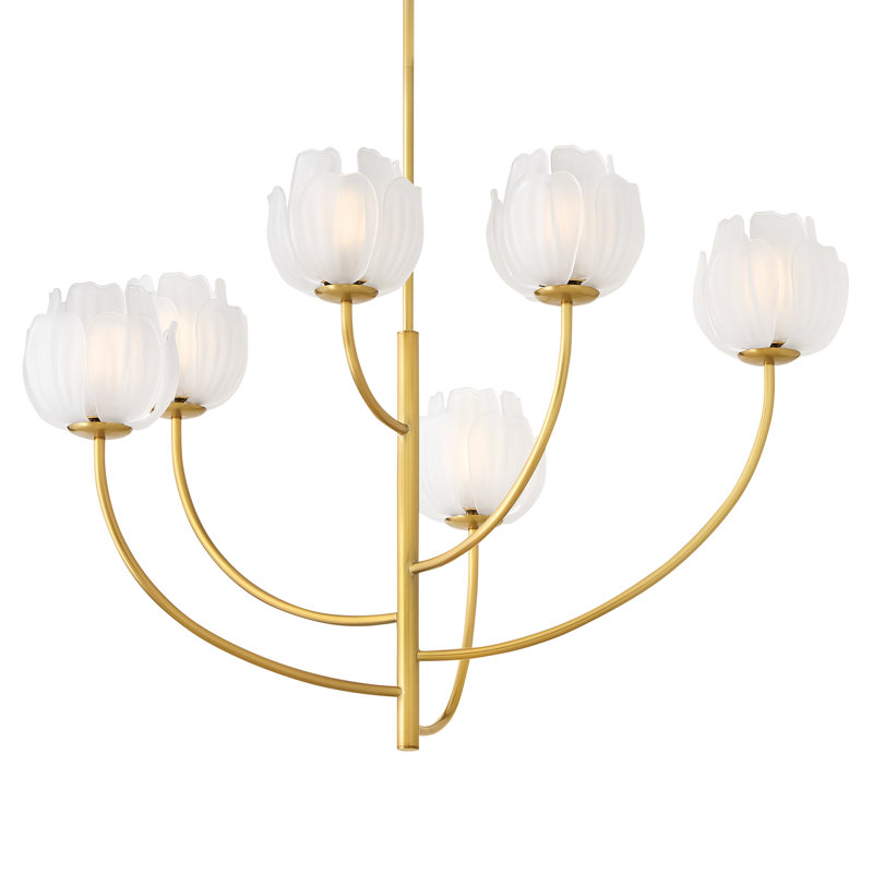 Fantine 6 - Light Chandelier, White