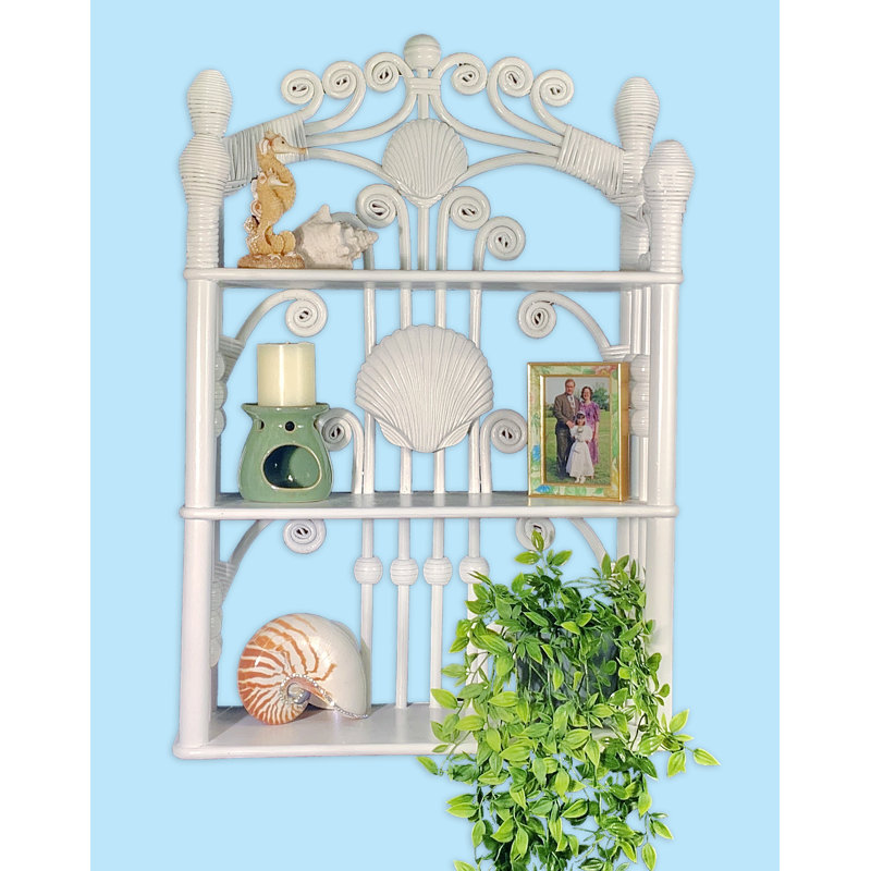 Maumelle 3 Piece Wicker Tiered Shelf, Glossy