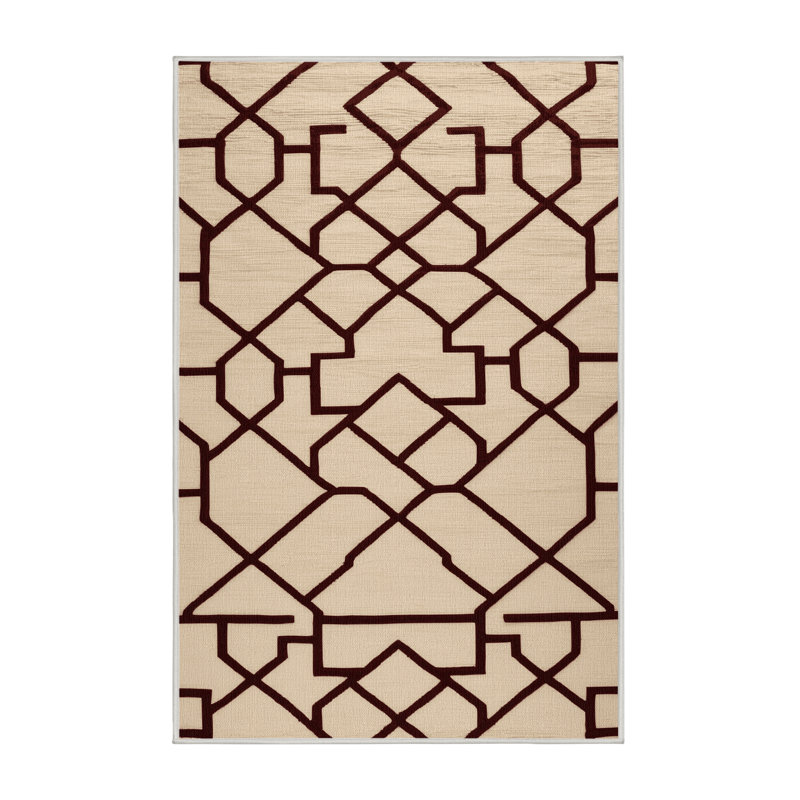 Tapis beige en treillis lavable à la machine, Tapis de couloir 2 pi x 4 pi