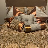 Hampton Hill Bedding MP10-4533 Bedroom Bellagio 7 Piece Jacquard Comforter  Set